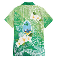 Hafa Adai Guam Chamorro Personalized Family Matching Off Shoulder Short Dress and Hawaiian Shirt Summer Green Latte Stone with Guasali - Polynesian Pride