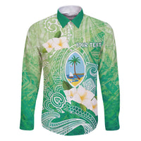 Hafa Adai Guam Chamorro Personalized Family Matching Puletasi and Hawaiian Shirt Summer Green Latte Stone with Guasali - Polynesian Pride