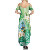 Hafa Adai Guam Chamorro Personalized Family Matching Summer Maxi Dress and Hawaiian Shirt Summer Green Latte Stone with Guasali - Polynesian Pride