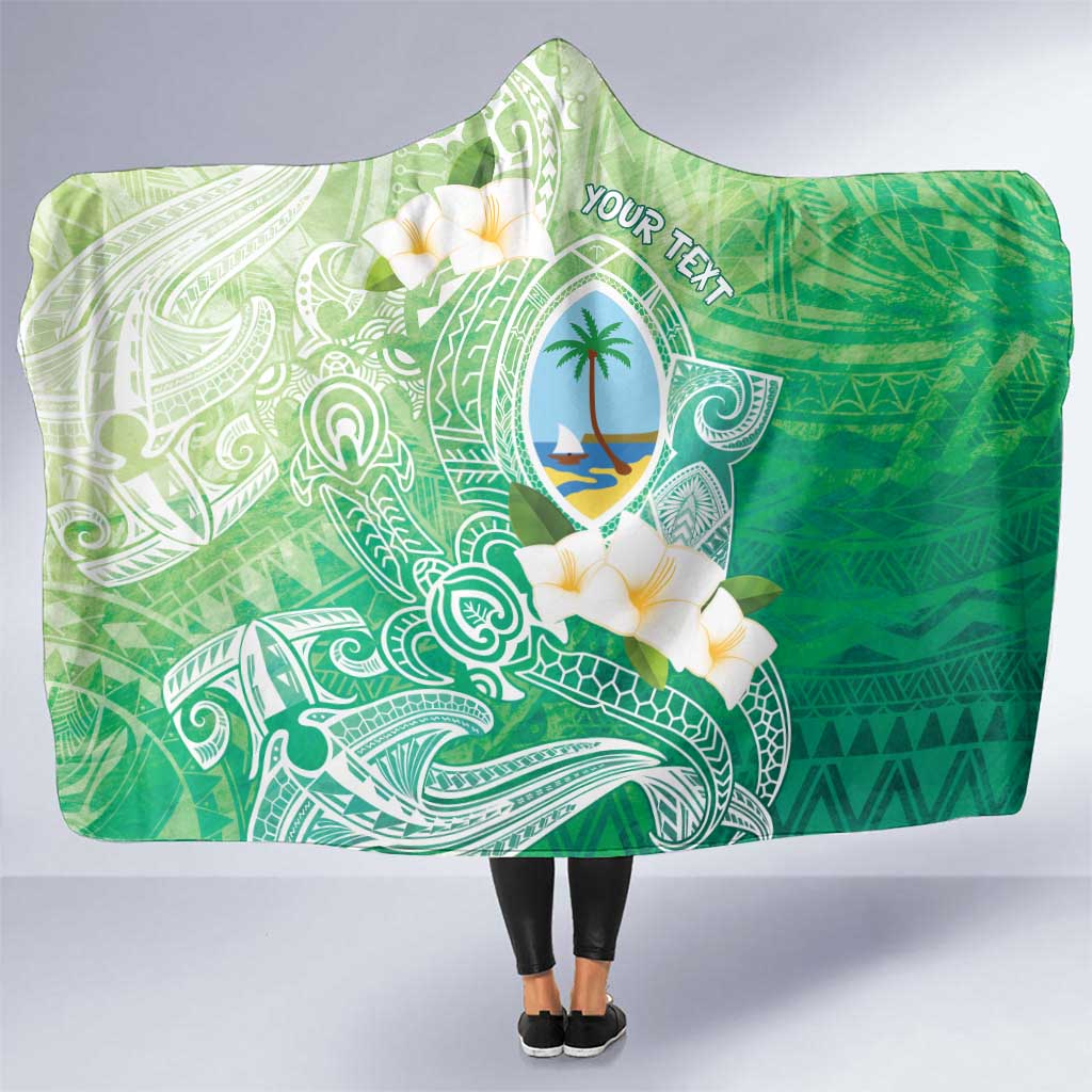 Hafa Adai Guam Chamorro Personalized Hooded Blanket Summer Green Latte Stone with Guasali - Polynesian Pride