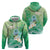 Hafa Adai Guam Chamorro Personalized Hoodie Summer Green Latte Stone with Guasali - Polynesian Pride