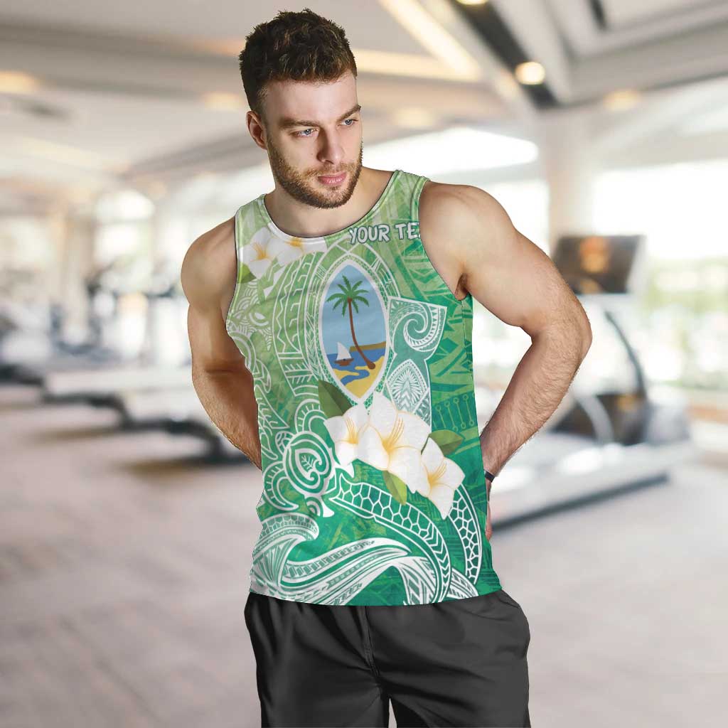 Hafa Adai Guam Chamorro Personalized Men Tank Top Summer Green Latte Stone with Guasali - Polynesian Pride