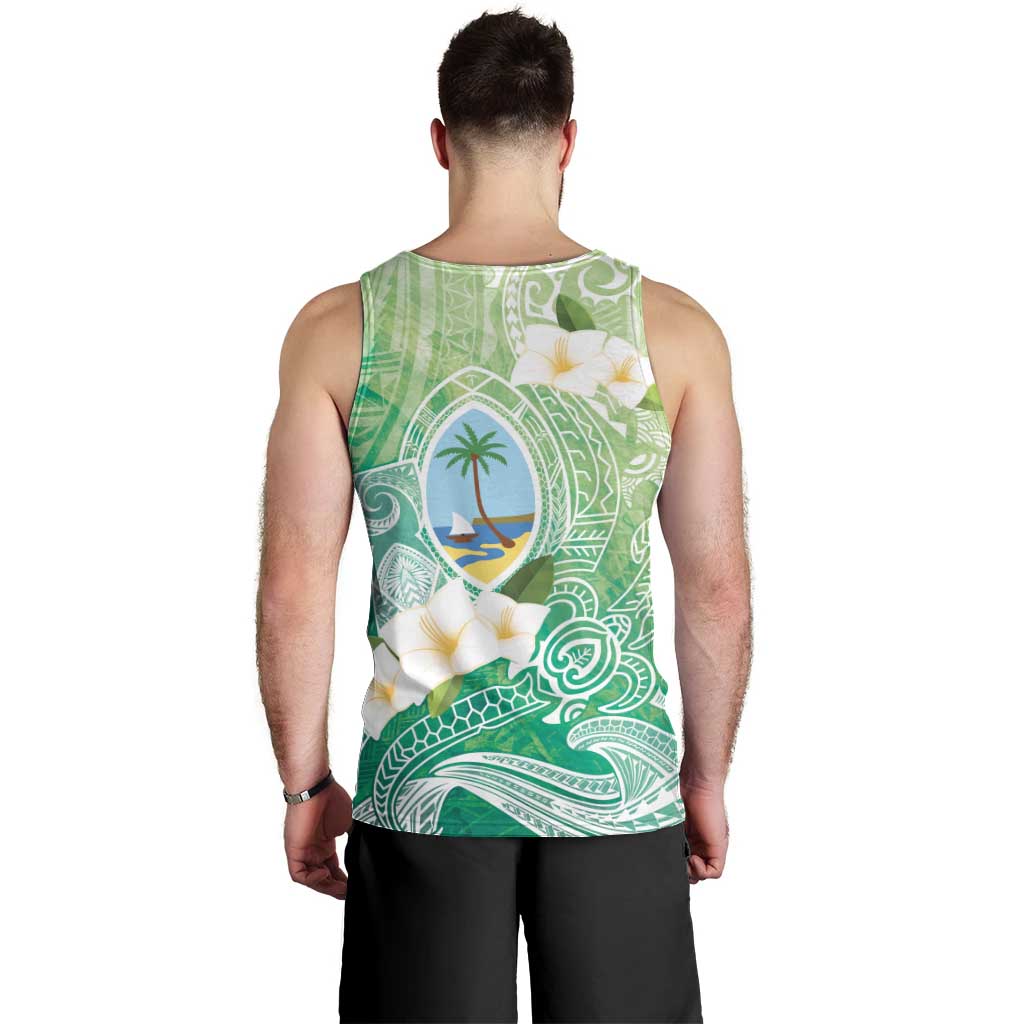 Hafa Adai Guam Chamorro Personalized Men Tank Top Summer Green Latte Stone with Guasali - Polynesian Pride