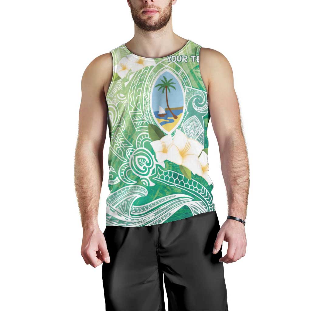 Hafa Adai Guam Chamorro Personalized Men Tank Top Summer Green Latte Stone with Guasali - Polynesian Pride