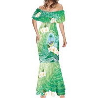 Hafa Adai Guam Chamorro Personalized Mermaid Dress Summer Green Latte Stone with Guasali - Polynesian Pride
