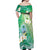 Hafa Adai Guam Chamorro Personalized Off Shoulder Maxi Dress Summer Green Latte Stone with Guasali - Polynesian Pride