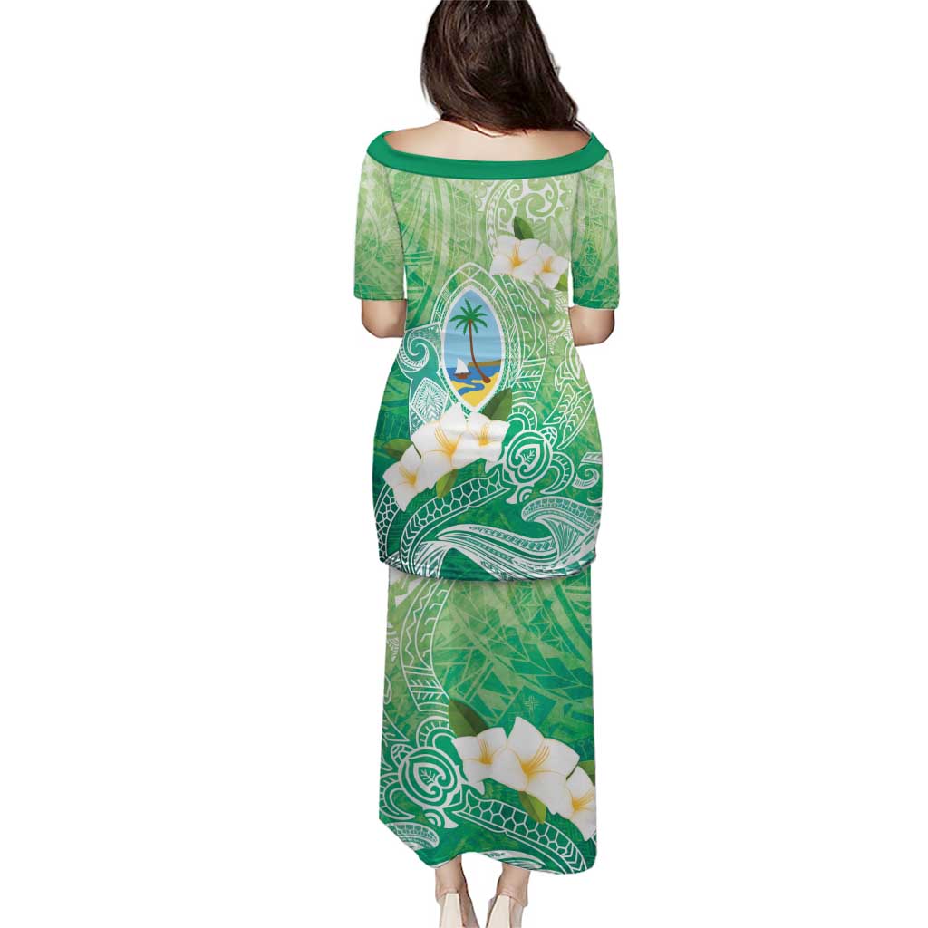 Hafa Adai Guam Chamorro Personalized Puletasi Summer Green Latte Stone with Guasali - Polynesian Pride