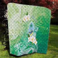Hafa Adai Guam Chamorro Personalized Quilt Summer Green Latte Stone with Guasali - Polynesian Pride