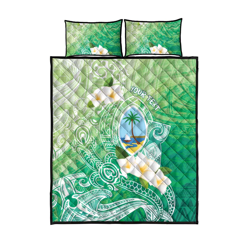Hafa Adai Guam Chamorro Personalized Quilt Bed Set Summer Green Latte Stone with Guasali - Polynesian Pride