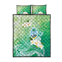 Hafa Adai Guam Chamorro Personalized Quilt Bed Set Summer Green Latte Stone with Guasali - Polynesian Pride