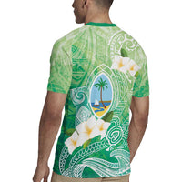 Hafa Adai Guam Chamorro Personalized Rugby Jersey Summer Green Latte Stone with Guasali - Polynesian Pride