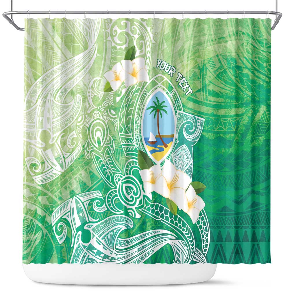 Hafa Adai Guam Chamorro Personalized Shower Curtain Summer Green Latte Stone with Guasali - Polynesian Pride
