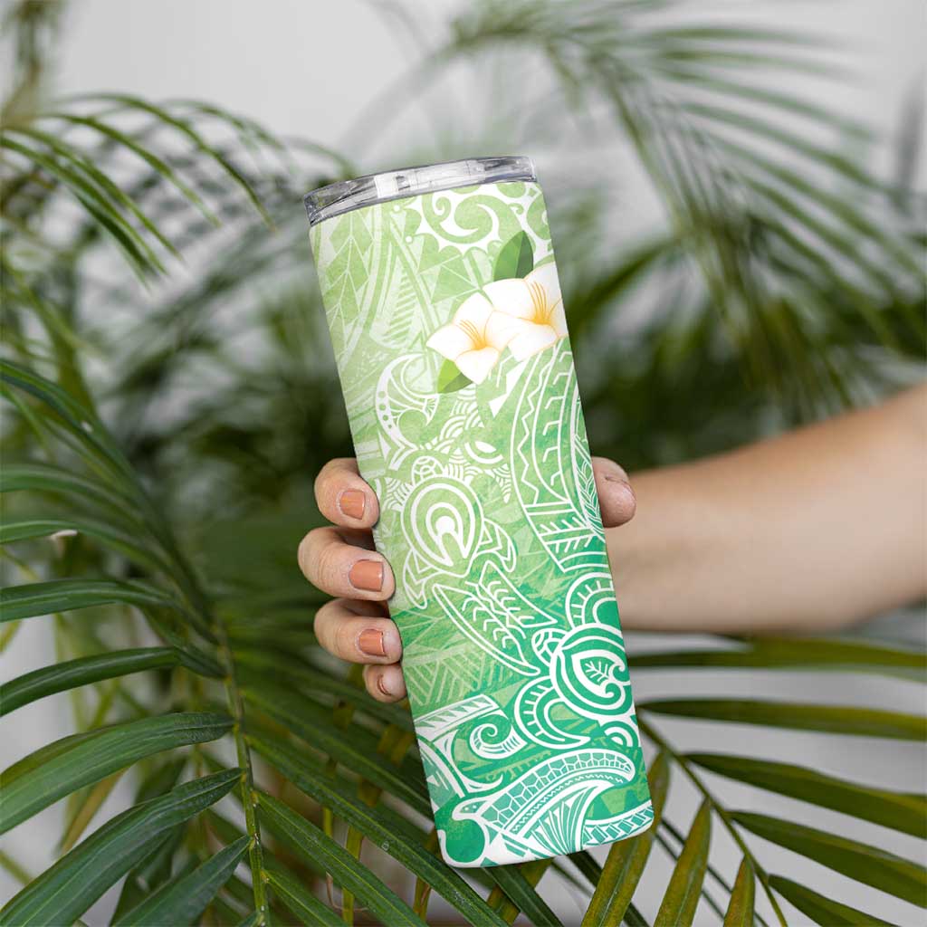 Hafa Adai Guam Chamorro Personalized Skinny Tumbler Summer Green Latte Stone with Guasali - Polynesian Pride