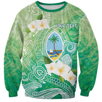 Hafa Adai Guam Chamorro Personalized Sweatshirt Summer Green Latte Stone with Guasali - Polynesian Pride