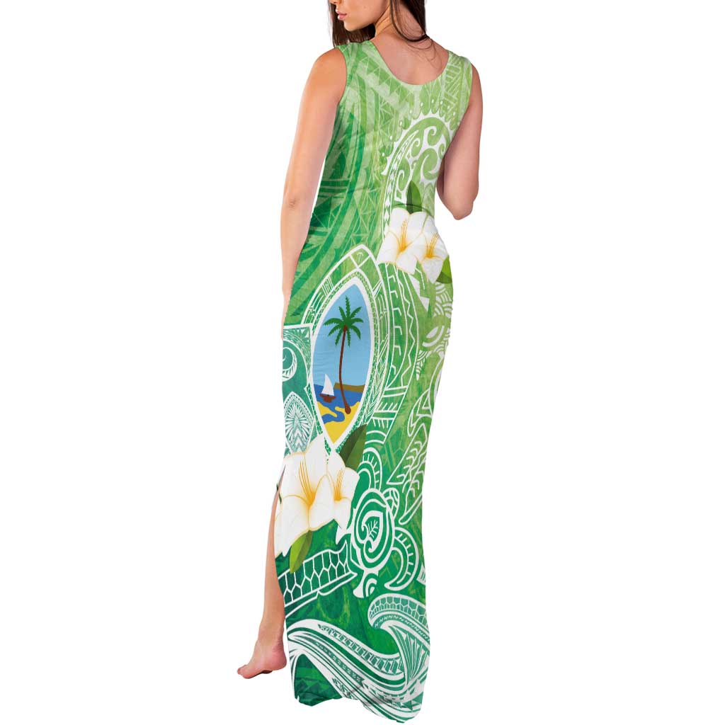Hafa Adai Guam Chamorro Personalized Tank Maxi Dress Summer Green Latte Stone with Guasali - Polynesian Pride