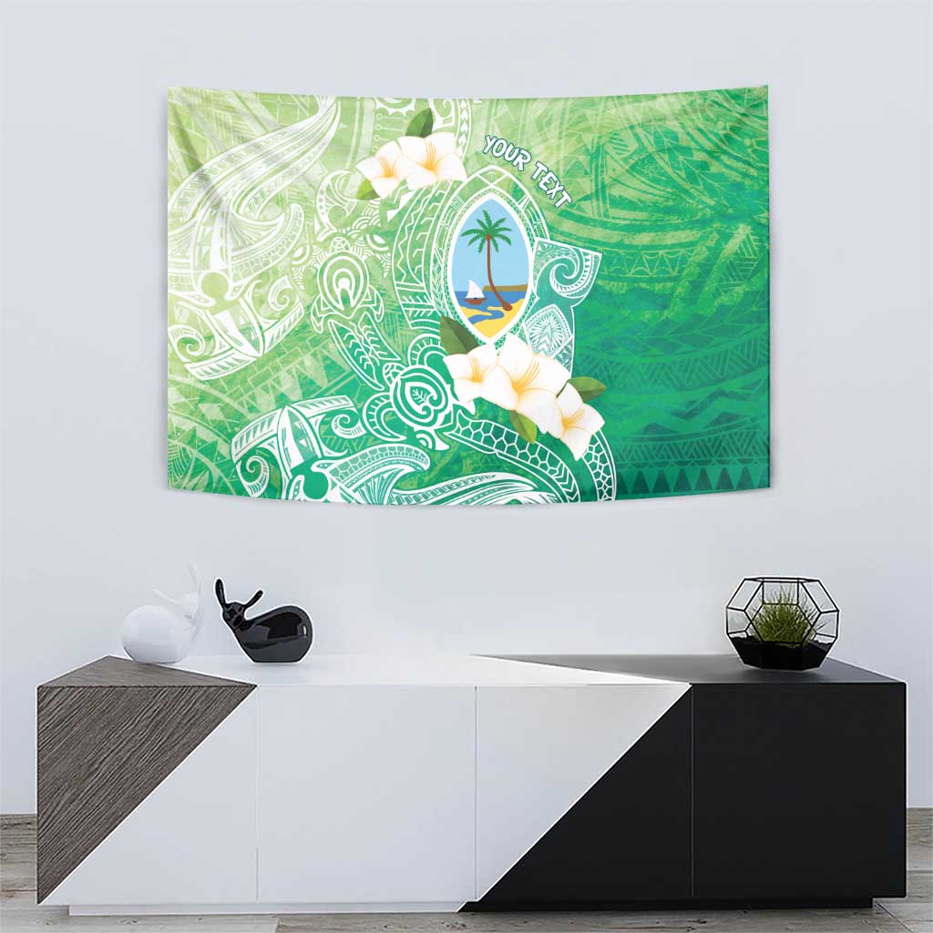 Hafa Adai Guam Chamorro Personalized Tapestry Summer Green Latte Stone with Guasali - Polynesian Pride