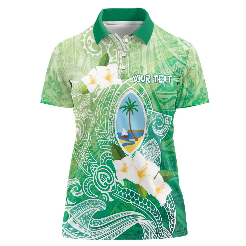Hafa Adai Guam Chamorro Personalized Women Polo Shirt Summer Green Latte Stone with Guasali - Polynesian Pride