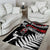 New Zealand Maori Rugby Personalised Area Rug Ta Moko Silver Fern