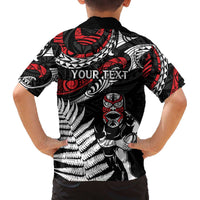 New Zealand Maori Rugby Personalised Family Matching Off Shoulder Short Dress and Hawaiian Shirt Ta Moko Silver Fern LT7 - Polynesian Pride