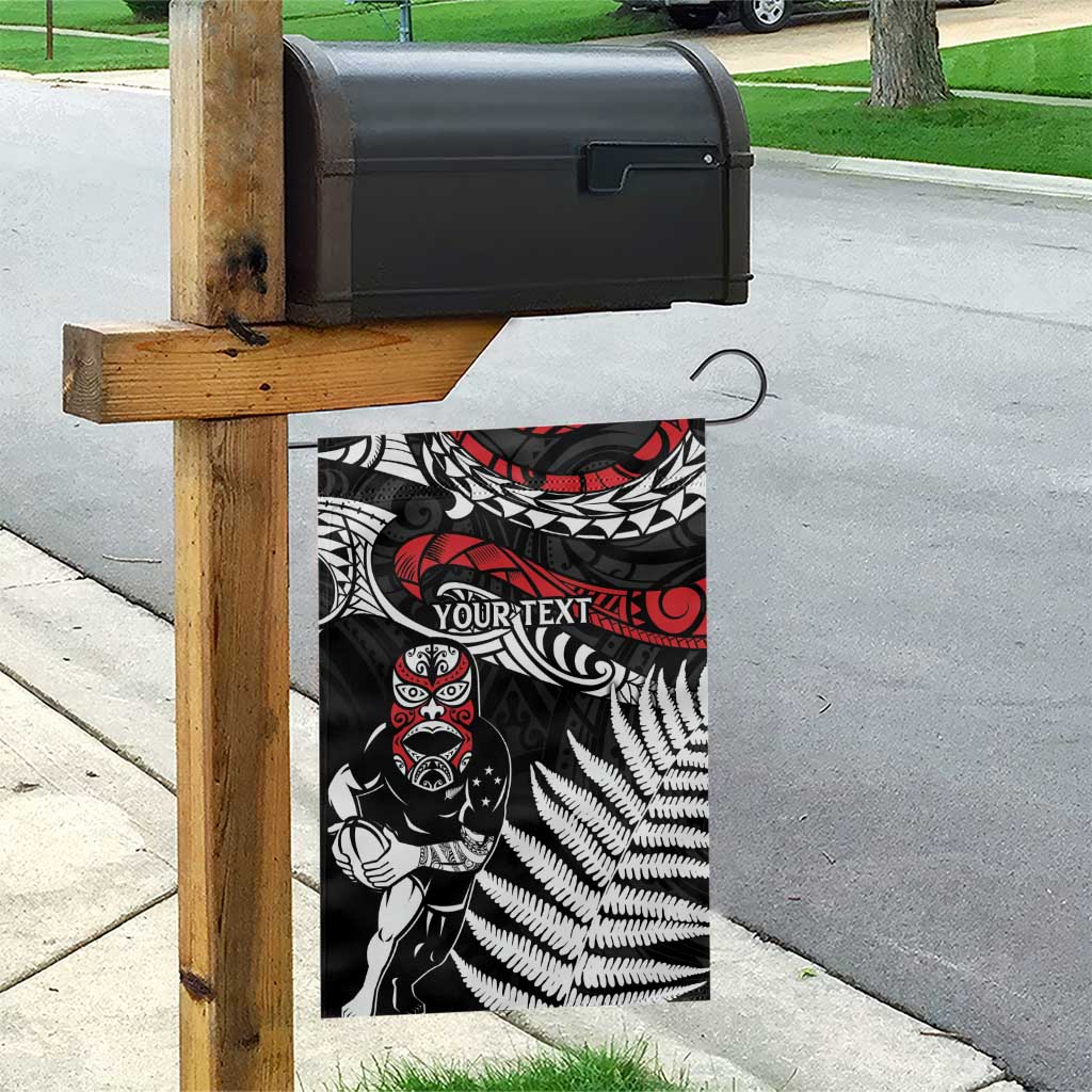 New Zealand Maori Rugby Personalised Garden Flag Ta Moko Silver Fern LT7 - Polynesian Pride
