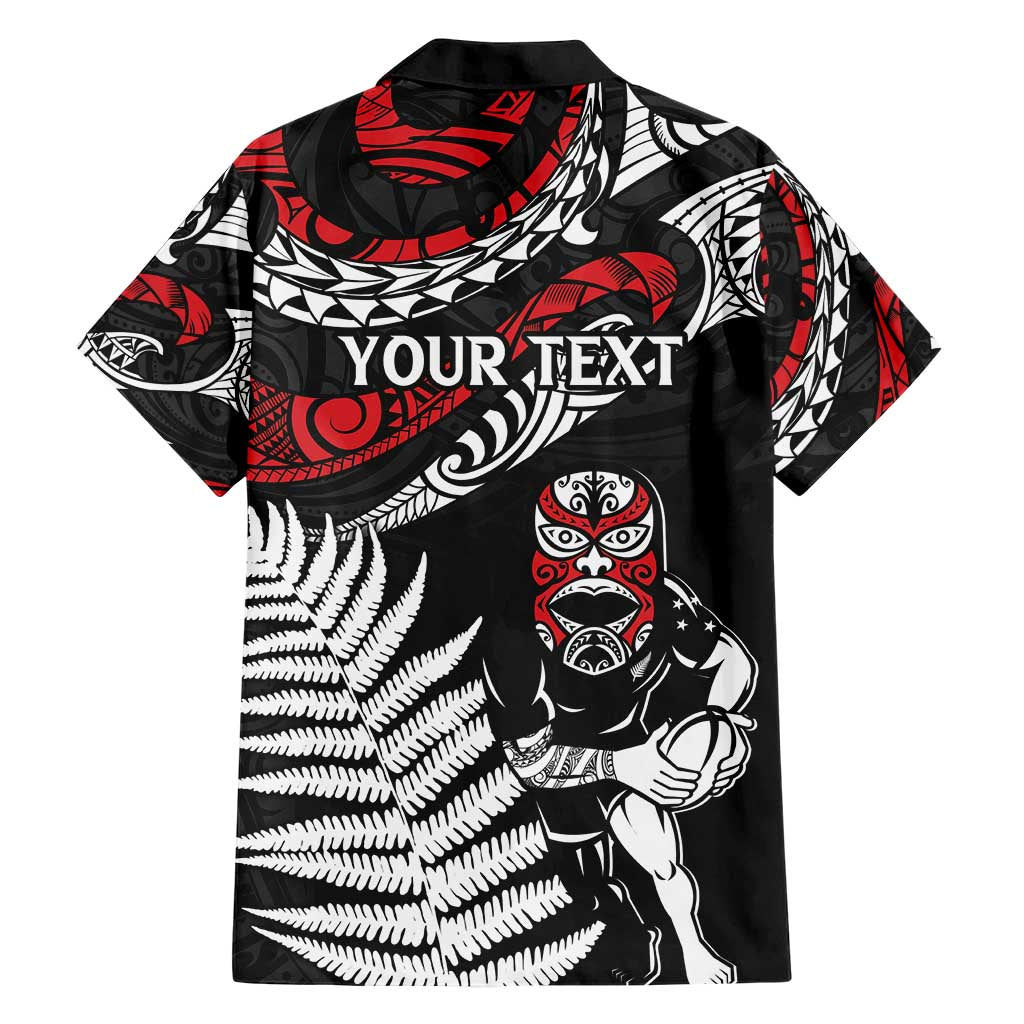 New Zealand Maori Rugby Personalised Hawaiian Shirt Ta Moko Silver Fern LT7 - Polynesian Pride