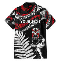 New Zealand Maori Rugby Personalised Hawaiian Shirt Ta Moko Silver Fern LT7 - Polynesian Pride