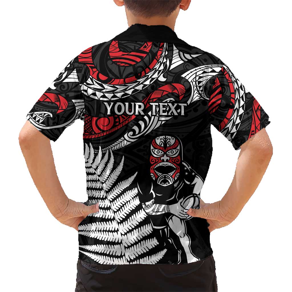 New Zealand Maori Rugby Personalised Hawaiian Shirt Ta Moko Silver Fern LT7 - Polynesian Pride