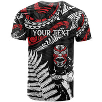 New Zealand Maori Rugby Personalised T Shirt Ta Moko Silver Fern LT7 - Polynesian Pride