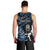 New Zealand Maori Rugby Personalised Men Tank Top Ta Moko Silver Fern - Paua Blue