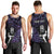 New Zealand Maori Rugby Personalised Men Tank Top Ta Moko Silver Fern - Paua Purple