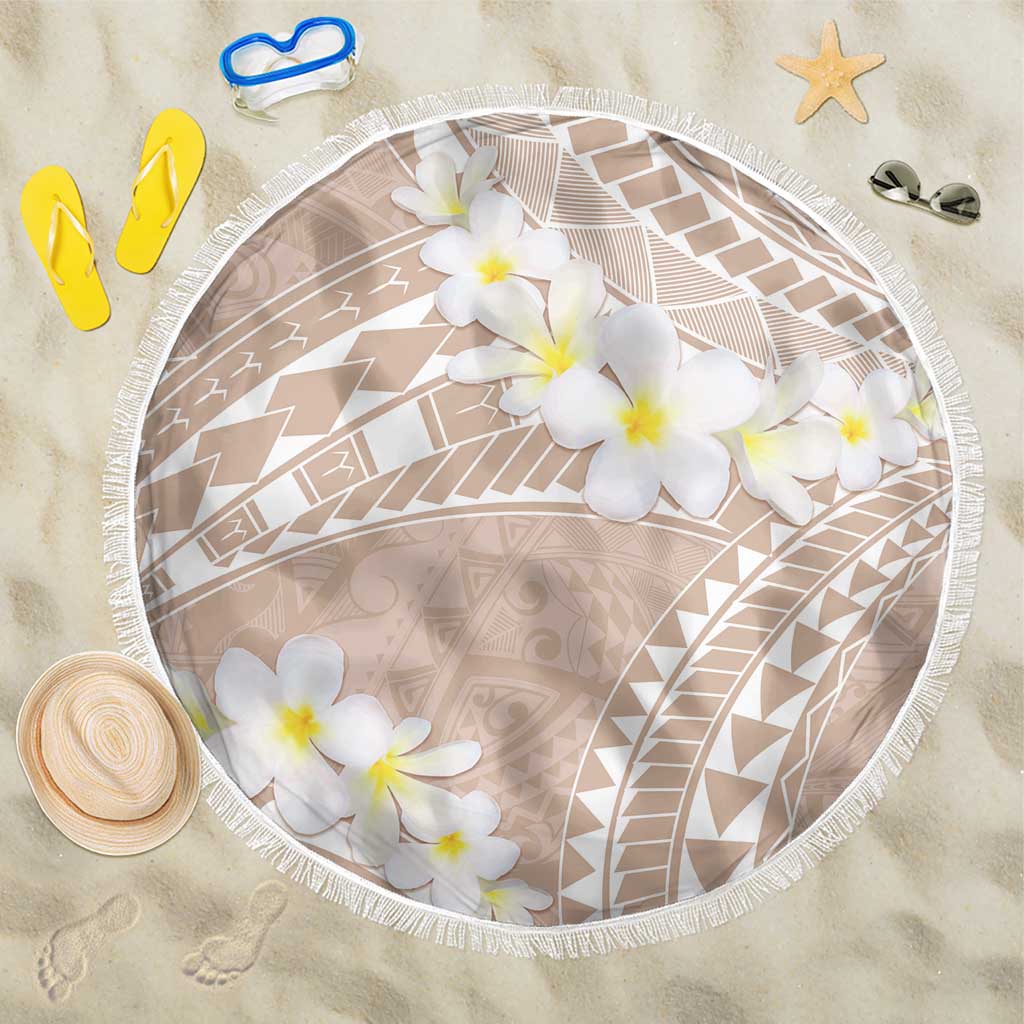Polynesian Vintage Floral Beach Blanket Beige Motifs - Polynesian Pride