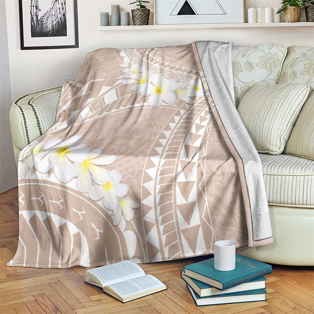 Polynesian Vintage Floral Blanket Beige Motifs - Polynesian Pride