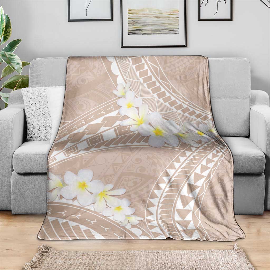 Polynesian Vintage Floral Blanket Beige Motifs - Polynesian Pride