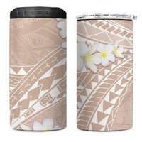 Polynesian Vintage Floral 4 in 1 Can Cooler Tumbler Beige Motifs - Polynesian Pride