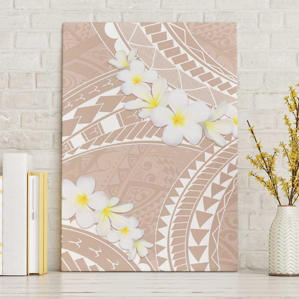 Polynesian Vintage Floral Canvas Wall Art Beige Motifs - Polynesian Pride