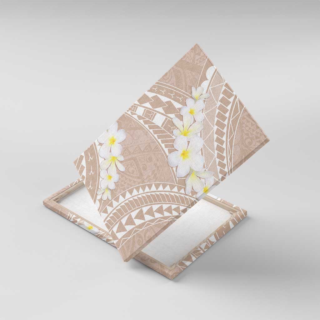 Polynesian Vintage Floral Canvas Wall Art Beige Motifs - Polynesian Pride
