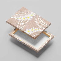 Polynesian Vintage Floral Canvas Wall Art Beige Motifs - Polynesian Pride