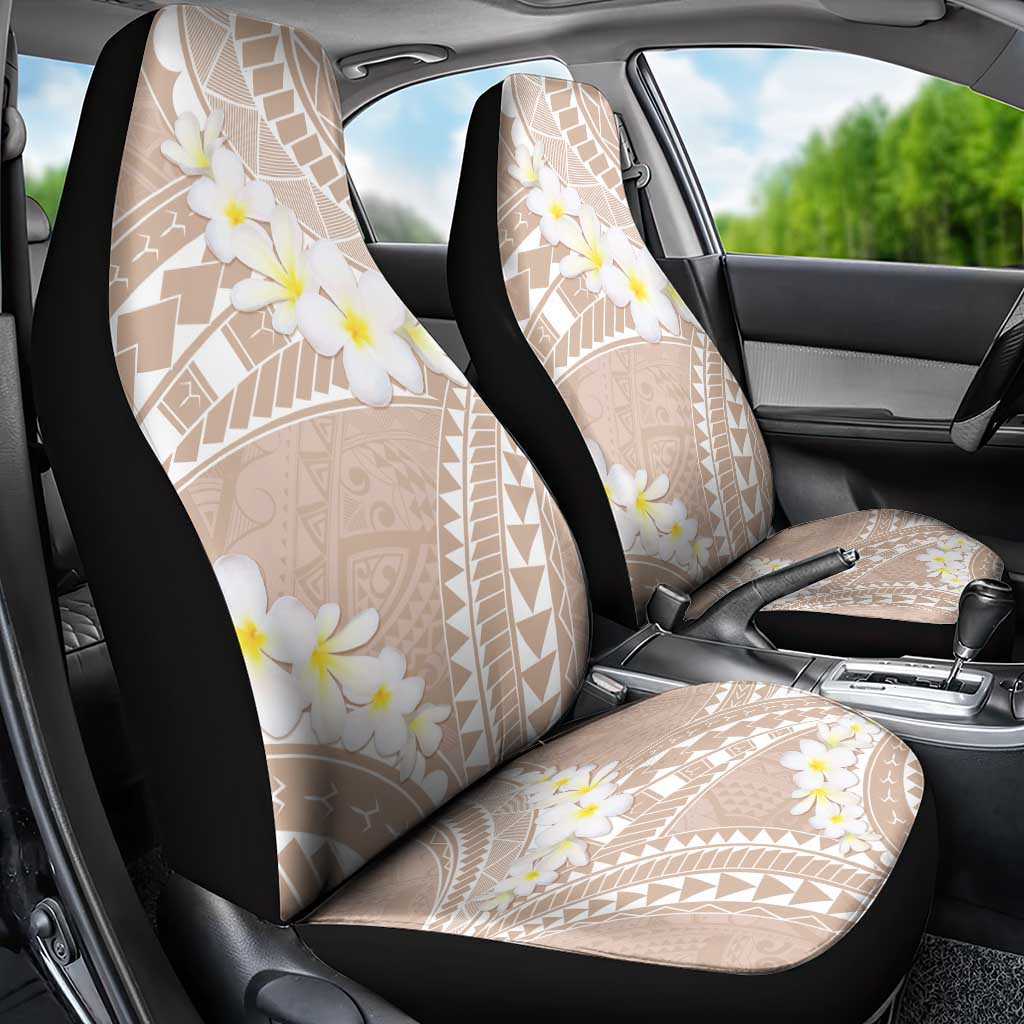 Polynesian Vintage Floral Car Seat Cover Beige Motifs - Polynesian Pride