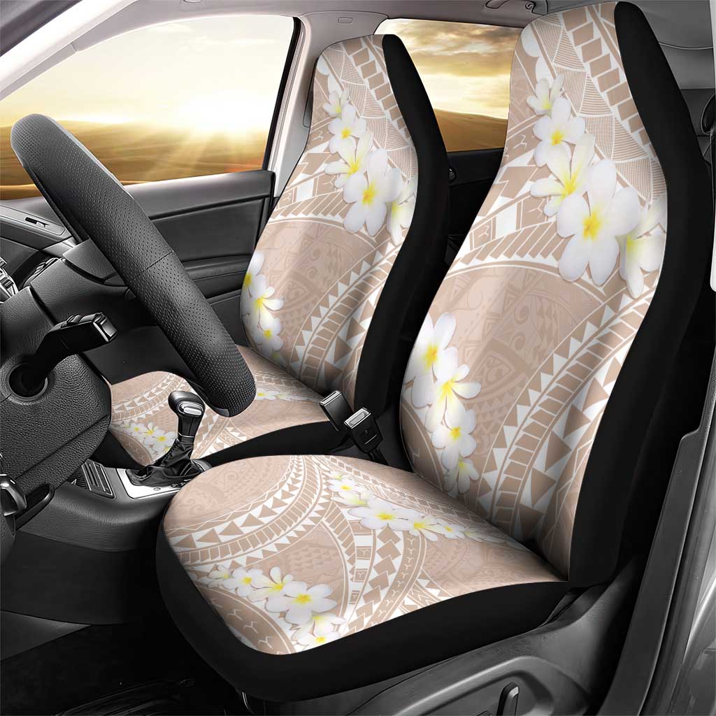 Polynesian Vintage Floral Car Seat Cover Beige Motifs - Polynesian Pride