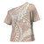 Polynesian Vintage Floral Cross Shoulder Shirt Beige Motifs - Polynesian Pride