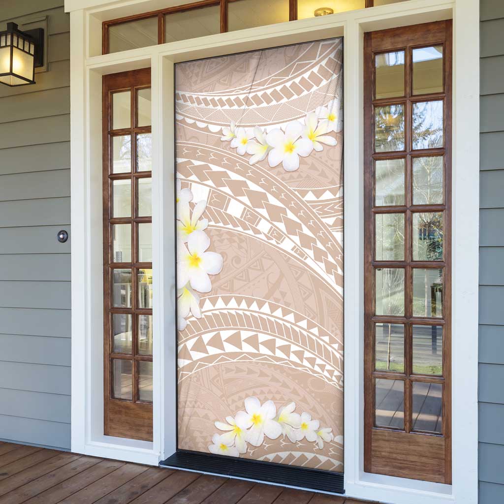 Polynesian Vintage Floral Door Cover Beige Motifs - Polynesian Pride