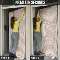 Polynesian Vintage Floral Door Cover Beige Motifs - Polynesian Pride