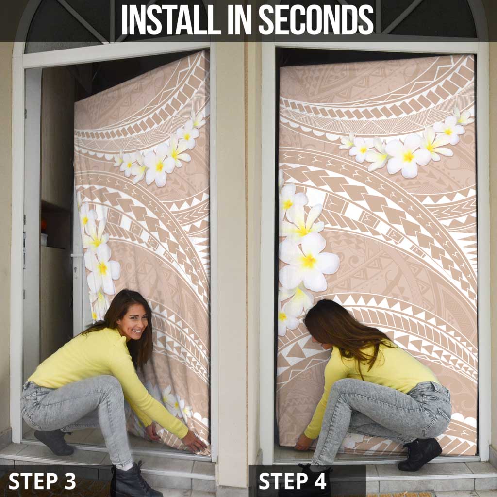 Polynesian Vintage Floral Door Cover Beige Motifs - Polynesian Pride