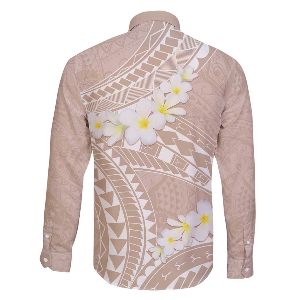 Polynesian Vintage Floral Family Matching Tank Maxi Dress and Hawaiian Shirt Beige Motifs LT7 - Polynesian Pride