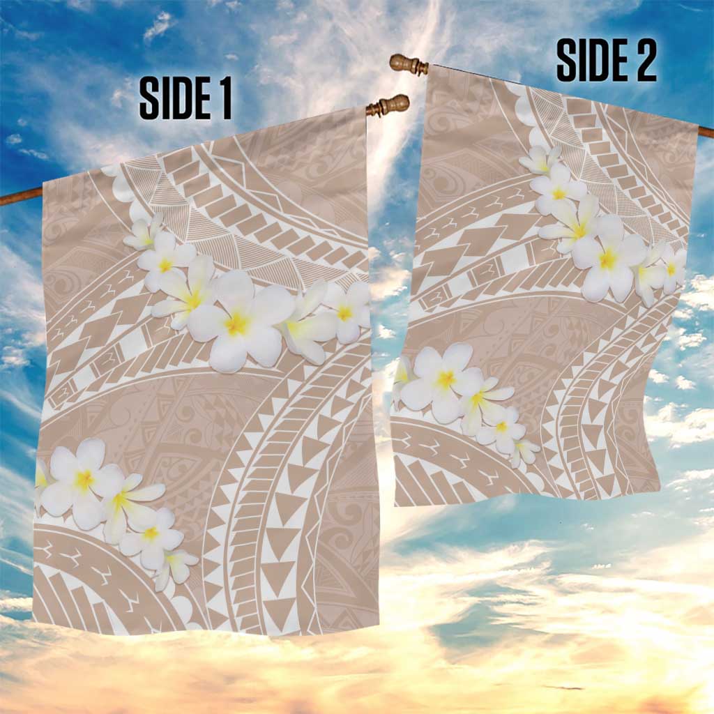 Polynesian Vintage Floral Garden Flag Beige Motifs - Polynesian Pride