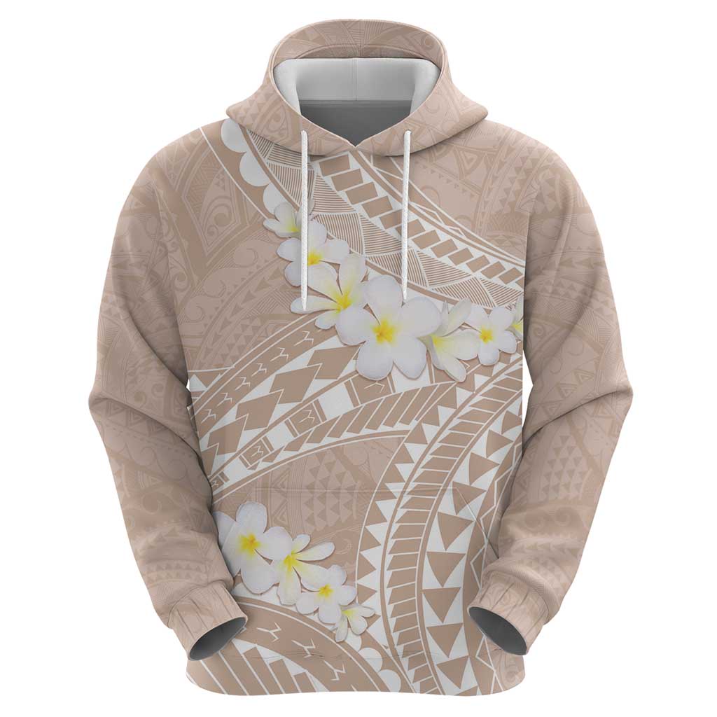 Polynesian Vintage Floral Hoodie Beige Motifs - Polynesian Pride