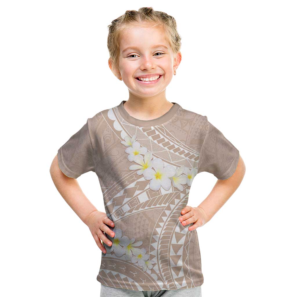 Polynesian Vintage Floral Kid T Shirt Beige Motifs - Polynesian Pride