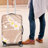 Polynesian Vintage Floral Luggage Cover Beige Motifs - Polynesian Pride