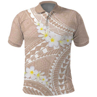 Polynesian Vintage Floral Polo Shirt Beige Motifs - Polynesian Pride