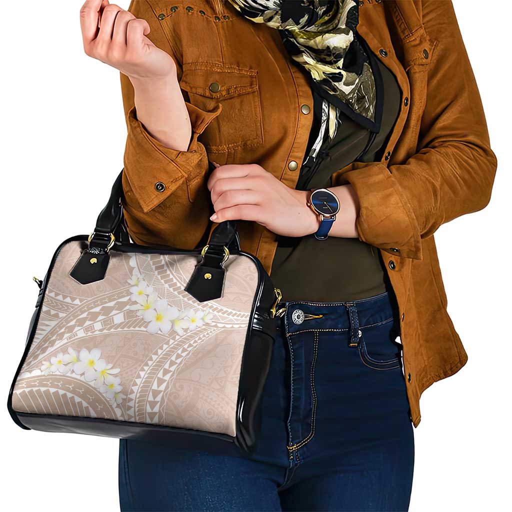 Polynesian Vintage Floral Shoulder Handbag Beige Motifs - Polynesian Pride